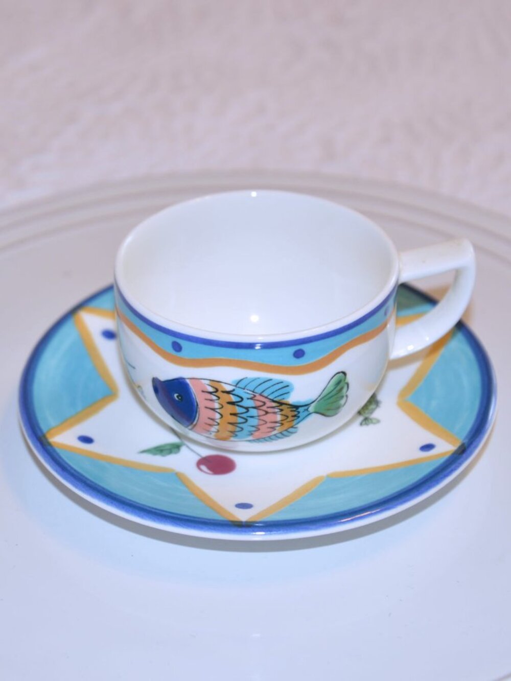 Mikasa Ocean Collage Breakfast Cup & Saucer Set